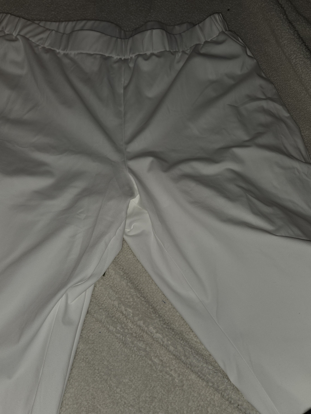 SHEIN White Elastic Waist Wide Leg Trousers